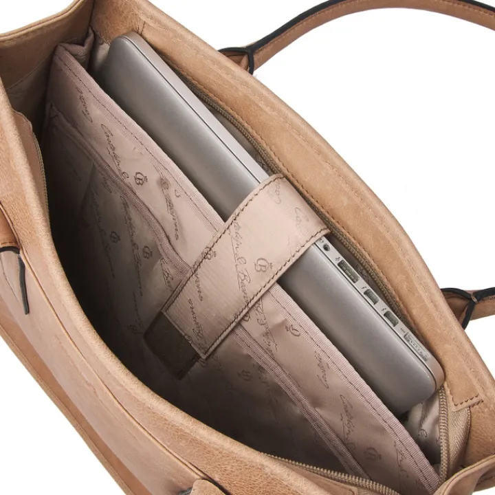 15.6 Inch Laptoptassen|Laptop Schoudertassen>Castelijn & Beerens Carisma Laptop Shopper 15.6" RFID beige