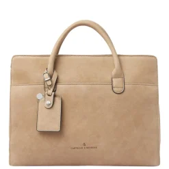 15.6 Inch Laptoptassen|Laptop Schoudertassen>Castelijn & Beerens Carisma Laptopbag 15.6" beige