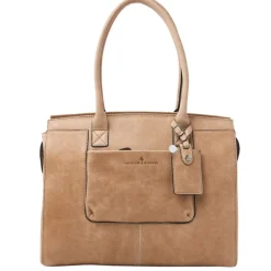 Laptop Schoudertassen|Leren Laptoptassen>Castelijn & Beerens Carisma Laptoptas 15.6" + Tablet RFID beige