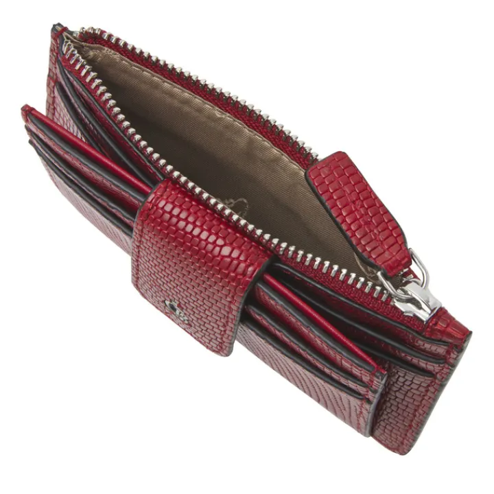 Rfid Portemonnees|Leren Portemonnees>Castelijn & Beerens Donna Mini Wallet 7 Pasjes RFID rood