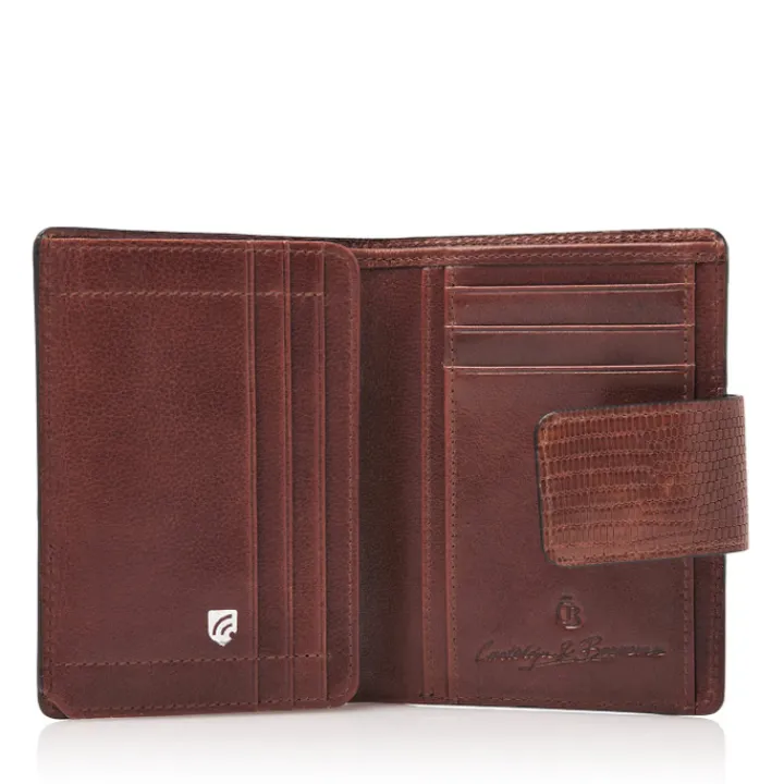 Rfid Portemonnees|Kleine Portemonnees>Castelijn & Beerens Donna Damesportemonnee 6 Pasjes RFID cognac