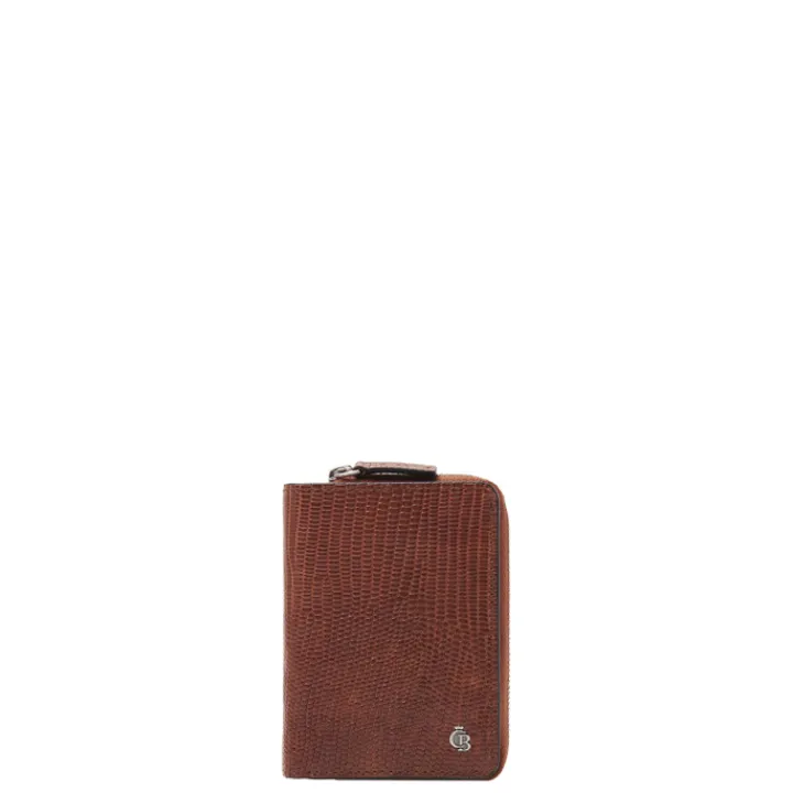 Rfid Portemonnees|Kleine Portemonnees>Castelijn & Beerens Donna Damesportemonnee Ritsvak 4 Pasjes RFID cognac