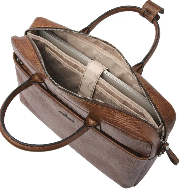 15.6 Inch Laptoptassen|Laptop Schoudertassen>Castelijn & Beerens Donna Ilse Laptoptas 15.6" RFID cognac