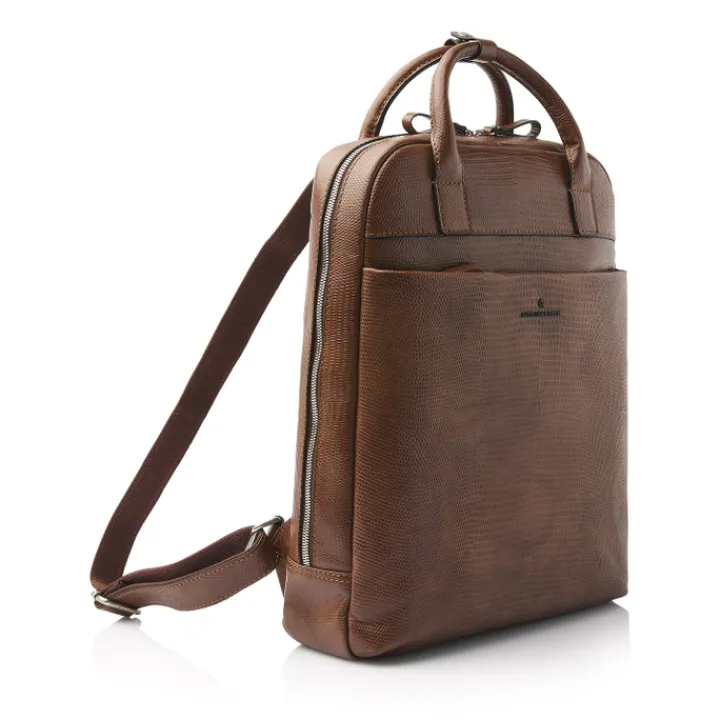 15.6 Inch Laptoptassen|Laptop Rugzakken>Castelijn & Beerens Donna Hanne Backpack 15.6" RFID cognac