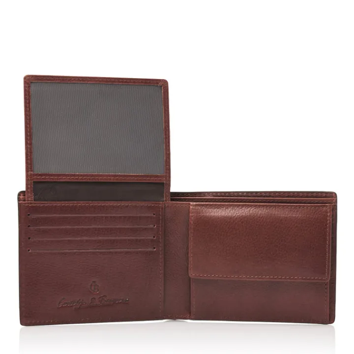 Rfid Portemonnees|Leren Portemonnees>Castelijn & Beerens Donna Billfold 8 Pasjes RFID cognac