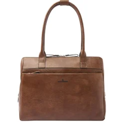 15.6 Inch Laptoptassen|Laptop Schoudertassen>Castelijn & Beerens Donna Vera Schoudertas 15.6" RFID cognac
