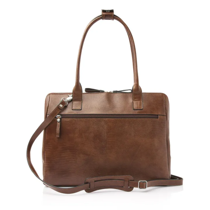 15.6 Inch Laptoptassen|Laptop Schoudertassen>Castelijn & Beerens Donna Vera Schoudertas 15.6" RFID cognac