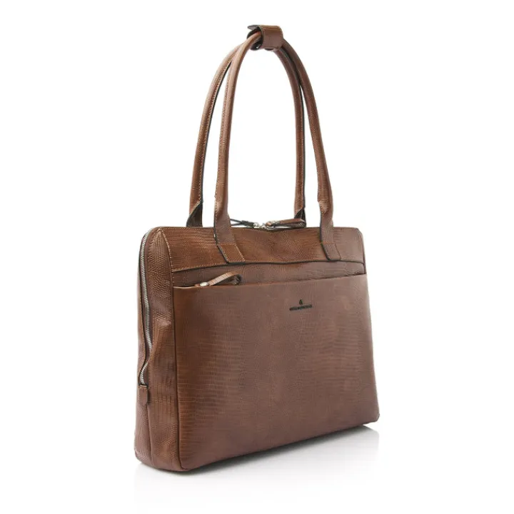 15.6 Inch Laptoptassen|Laptop Schoudertassen>Castelijn & Beerens Donna Vera Schoudertas 15.6" RFID cognac