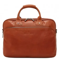 Herentassen|15.6 Inch Laptoptassen>Castelijn & Beerens Firenze Business Laptoptas 15.6" 3 vaks licht bruin