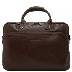Herentassen|15.6 Inch Laptoptassen>Castelijn & Beerens Firenze Business Laptoptas 15.6" 3 vaks mokka