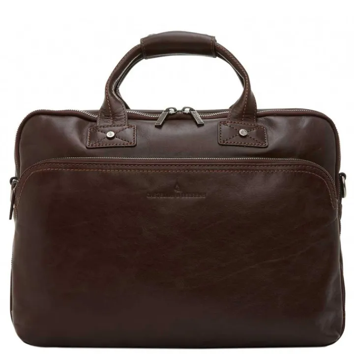 Herentassen|15.6 Inch Laptoptassen>Castelijn & Beerens Firenze Business Laptoptas 15.6" 3 vaks mokka