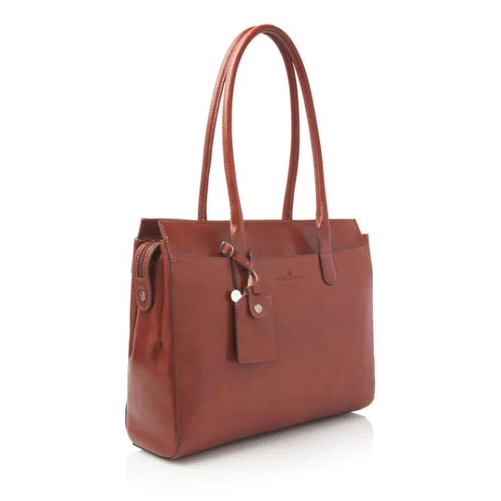 15.6 Inch Laptoptassen|Laptop Schoudertassen>Castelijn & Beerens Gaucho Ellen Laptop Shoulderbag 15.6'' cognac
