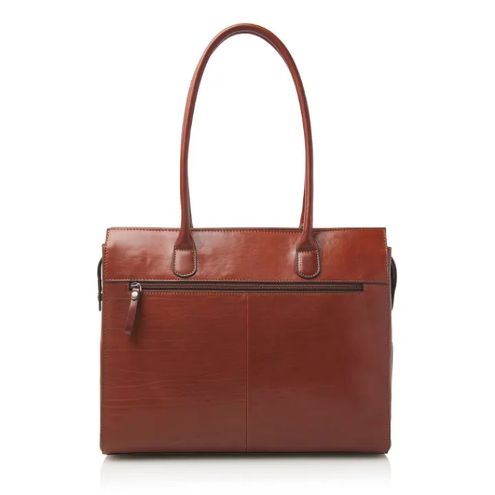 15.6 Inch Laptoptassen|Laptop Schoudertassen>Castelijn & Beerens Gaucho Ellen Laptop Shoulderbag 15.6'' cognac