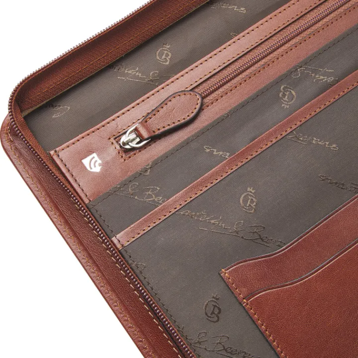 Schrijfmappen>Castelijn & Beerens Gaucho A4 Conference Folder Zip-Around cognac