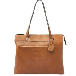 15.6 Inch Laptoptassen|Laptop Schoudertassen>Castelijn & Beerens Lia Laptopbag 15.6" RFID light brown