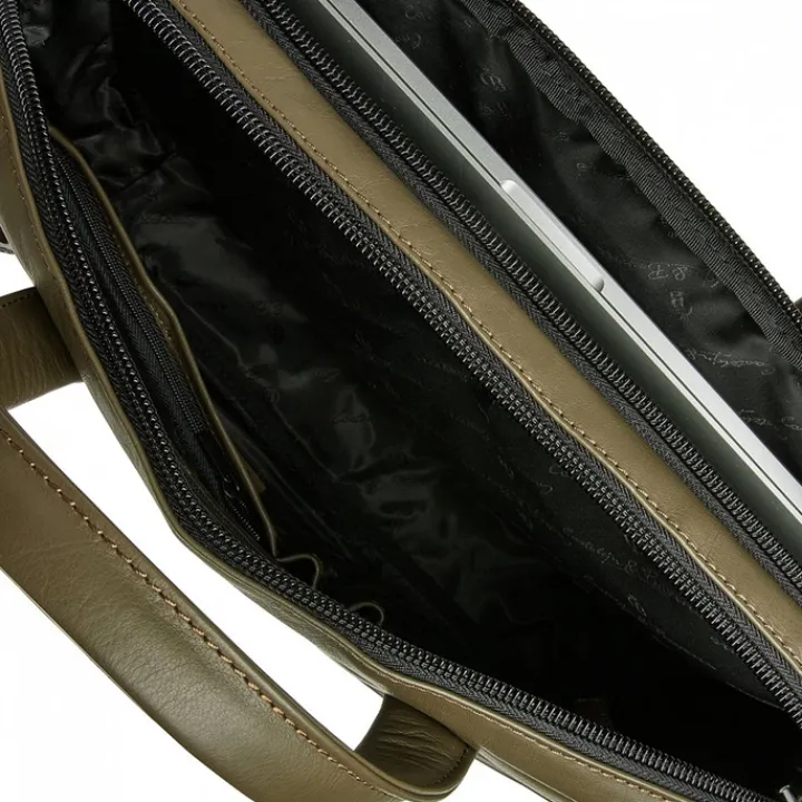 Herentassen|15.6 Inch Laptoptassen>Castelijn & Beerens Nappa X Charlie Laptop / Tablet Tas 15.6'' dark millitary