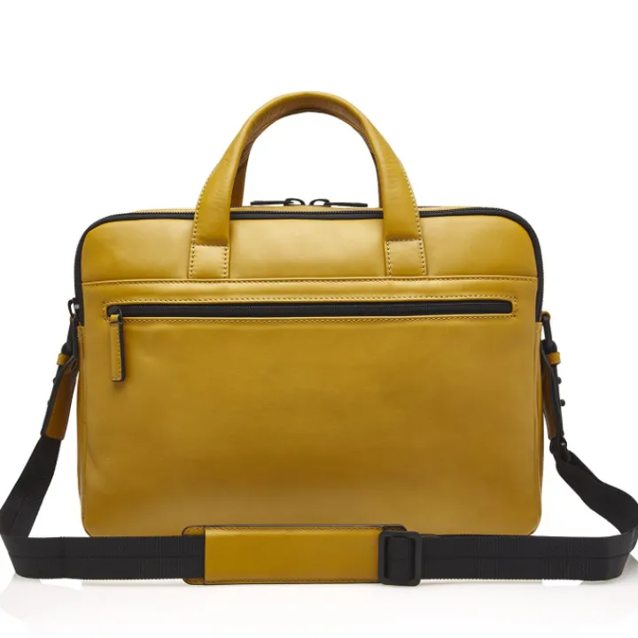 Herentassen|15.6 Inch Laptoptassen>Castelijn & Beerens Nappa X Charlie Laptop / Tablet Tas 15.6'' geel
