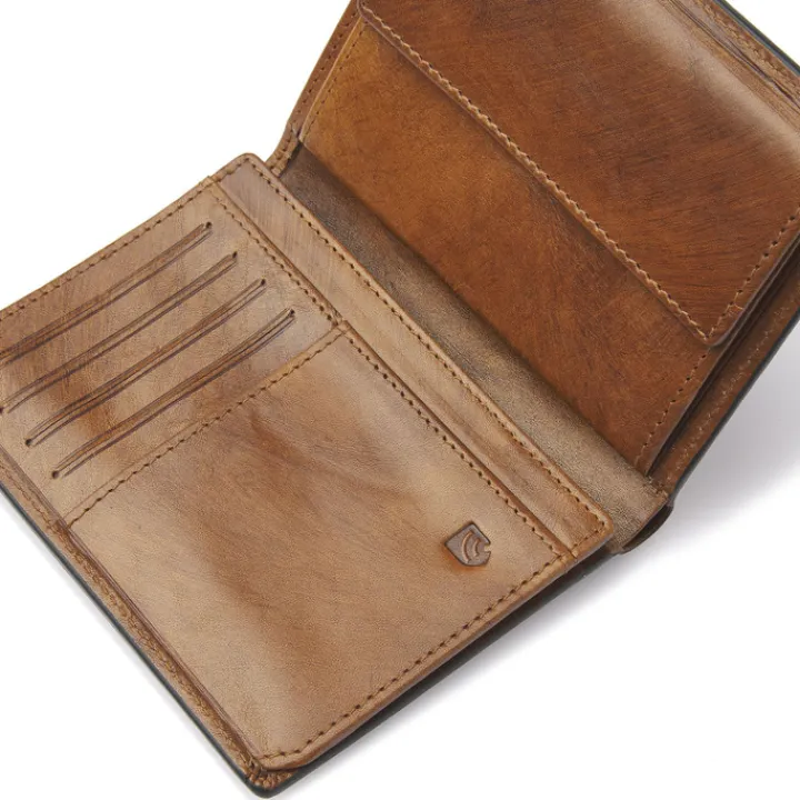 Rfid Portemonnees|Leren Portemonnees>Castelijn & Beerens Rien Billfold portefeuille RFID natural