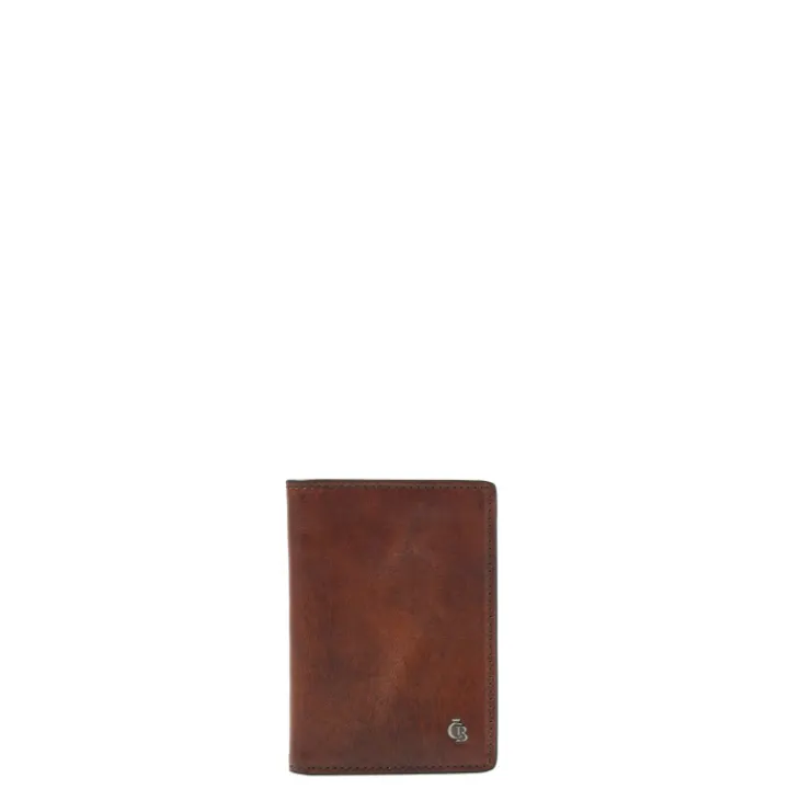 Rfid Portemonnees|Leren Portemonnees>Castelijn & Beerens Rien Creditcard Etui 8 RFID cognac