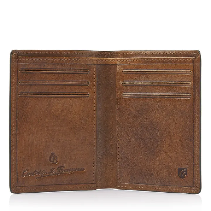 Rfid Portemonnees|Leren Portemonnees>Castelijn & Beerens Rien Creditcard Etui 8 RFID natural