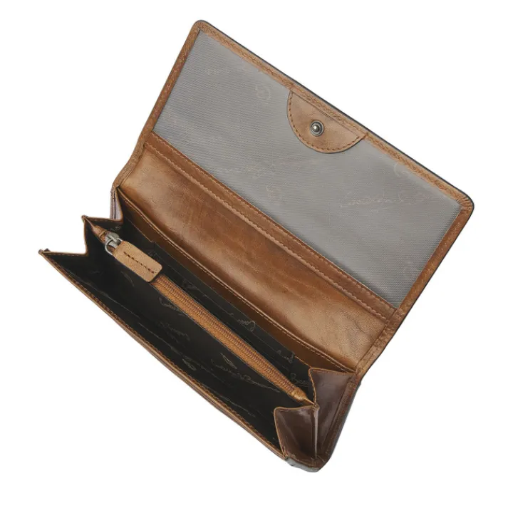 Rfid Portemonnees|Leren Portemonnees>Castelijn & Beerens Rien Damesportemonnee RFID natural