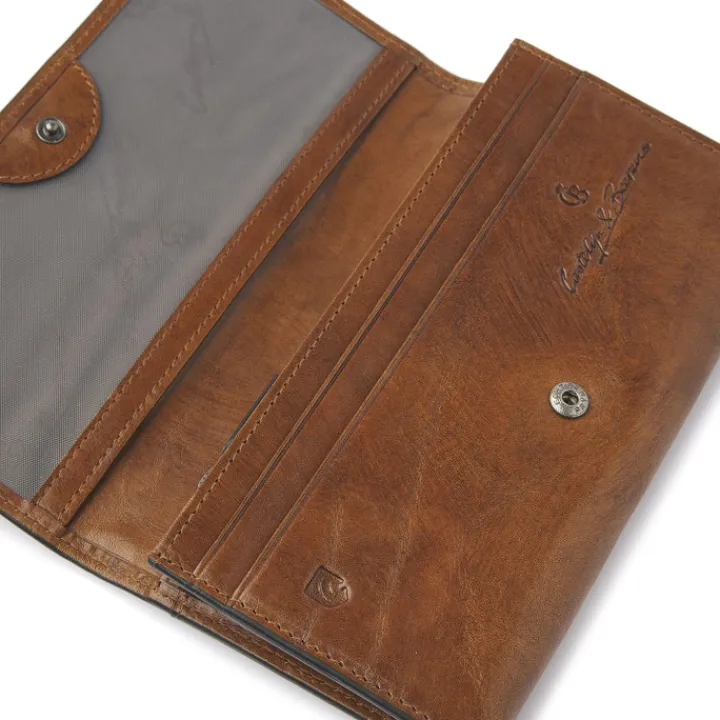 Rfid Portemonnees|Leren Portemonnees>Castelijn & Beerens Rien Damesportemonnee RFID natural