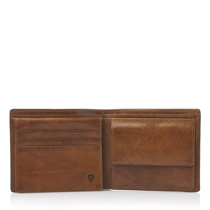 Rfid Portemonnees|Leren Portemonnees>Castelijn & Beerens Rien RFID Portemonnee 8cc natural
