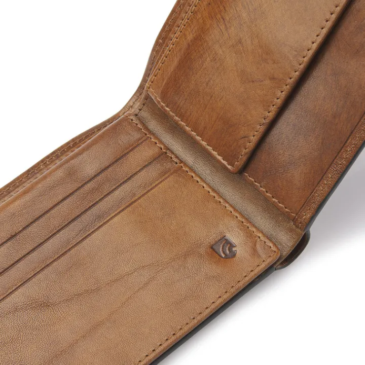 Rfid Portemonnees|Leren Portemonnees>Castelijn & Beerens Rien RFID Portemonnee 8cc natural