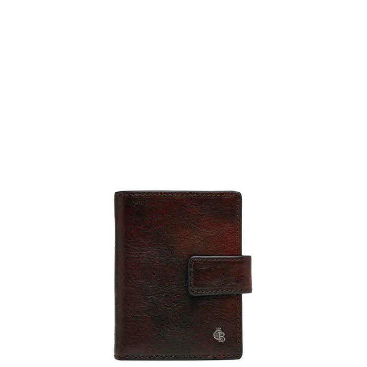 Rfid Portemonnees|Leren Portemonnees>Castelijn & Beerens Rien RFID Mini Wallet 10cc cognac
