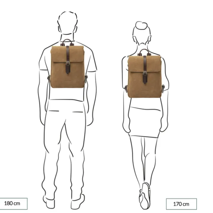 Heren Rugzakken|Dames Rugzakken>Castelijn & Beerens Veneto Nubuck Laptop Backpack 15.6" taupe
