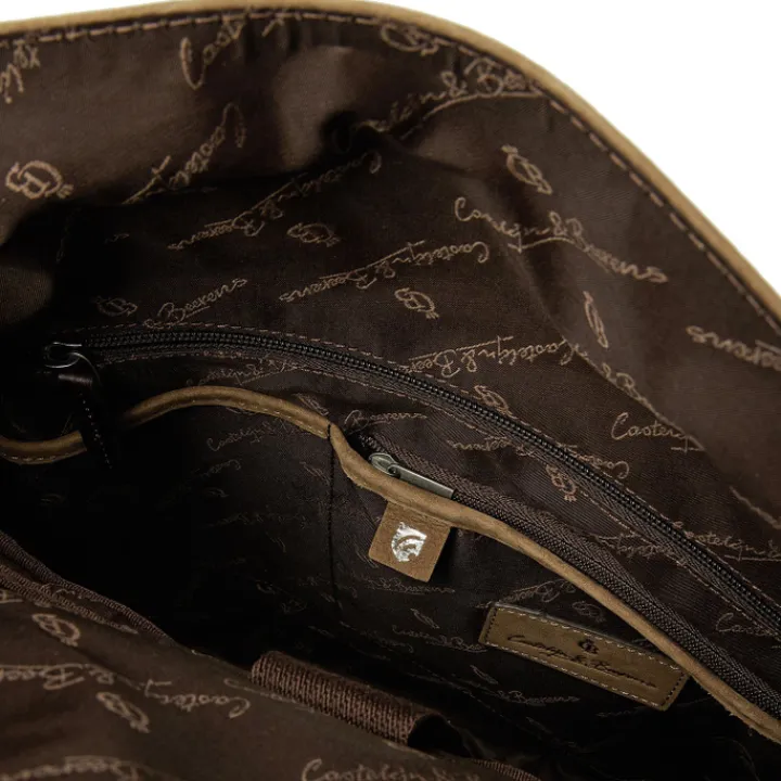 Heren Rugzakken|Dames Rugzakken>Castelijn & Beerens Veneto Nubuck Laptop Backpack 15.6" taupe