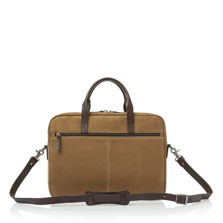 Herentassen|15.6 Inch Laptoptassen>Castelijn & Beerens Veneto Nubuck Laptopbag 15.6" taupe