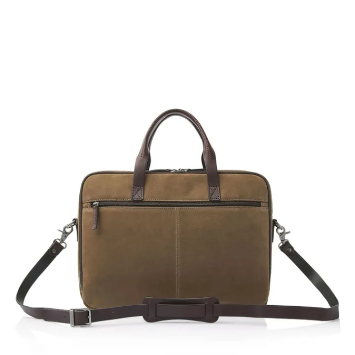 Herentassen|15.6 Inch Laptoptassen>Castelijn & Beerens Veneto Nubuck Laptopbag 15.6" taupe