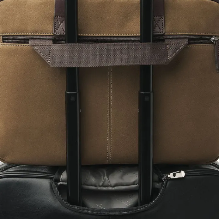 Herentassen|15.6 Inch Laptoptassen>Castelijn & Beerens Veneto Nubuck Laptopbag 15.6" taupe
