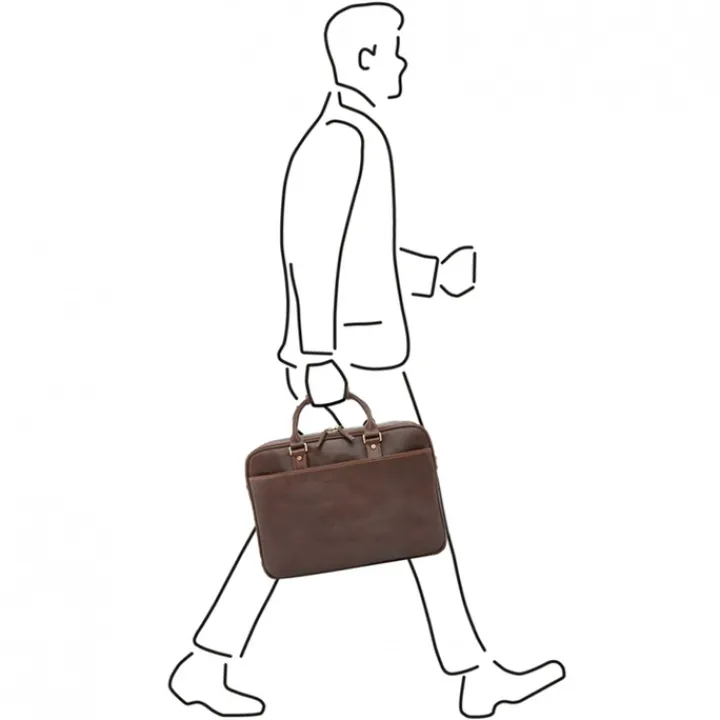 Aktetassen|Herentassen>Castelijn & Beerens Verona Business Laptoptas 15.6" mokka