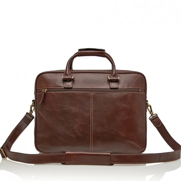 Aktetassen|Herentassen>Castelijn & Beerens Verona Business Laptoptas 15.6" mokka