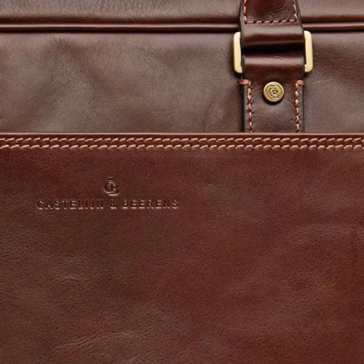 Aktetassen|Herentassen>Castelijn & Beerens Verona Business Laptoptas 15.6" mokka