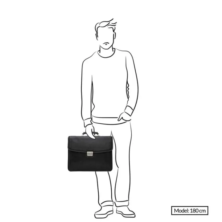 Herentassen|15.6 Inch Laptoptassen>Castelijn & Beerens Verona Laptoptas 15.6" 3-vaks licht bruin