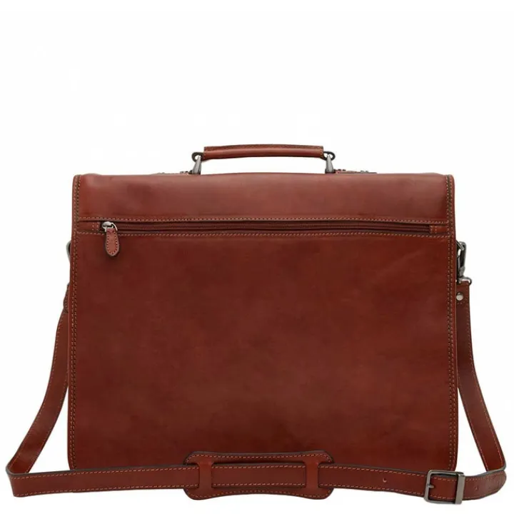 Herentassen|15.6 Inch Laptoptassen>Castelijn & Beerens Verona Laptoptas 15.6" 3-vaks licht bruin