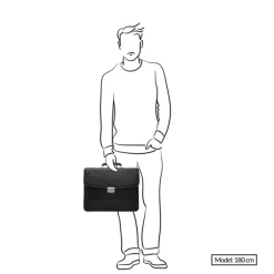 Herentassen|15.6 Inch Laptoptassen>Castelijn & Beerens Verona Laptoptas 15.6'' 3-vaks mocca