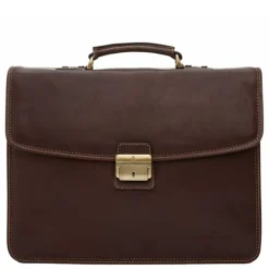 Herentassen|Laptop Schoudertassen>Castelijn & Beerens Verona Laptoptas 13.3" mocca