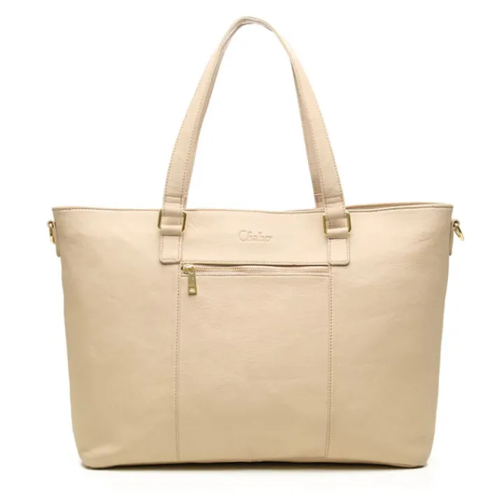 Dames Schooltassen|Schooltas Shoppers>Chabo Business Bag 15.6" creme