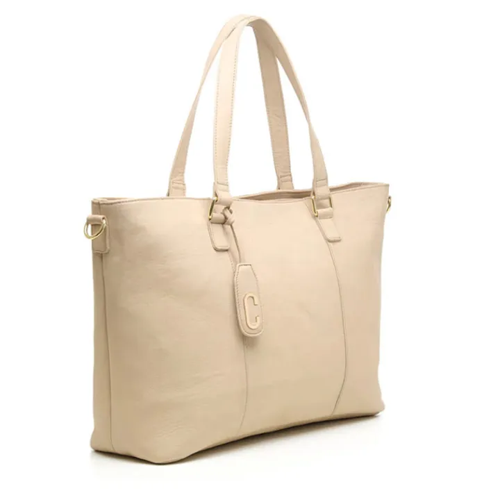 Dames Schooltassen|Schooltas Shoppers>Chabo Business Bag 15.6" creme