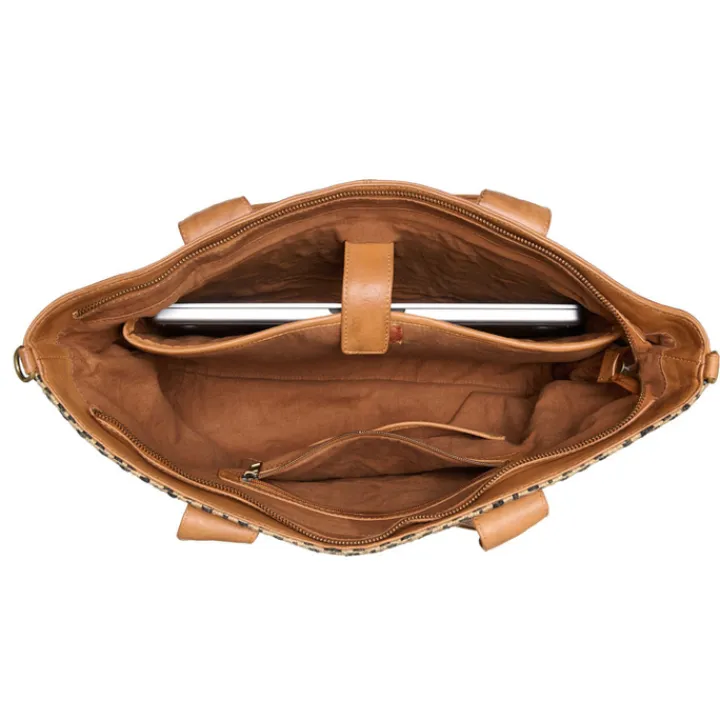 Shoppers|Schoudertassen>Chabo Romio Jaquard Shopper 14" cognac