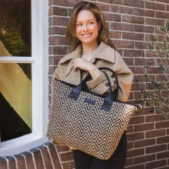 Shoppers|Schoudertassen>Chabo Romio Jaquard Shopper 14" black