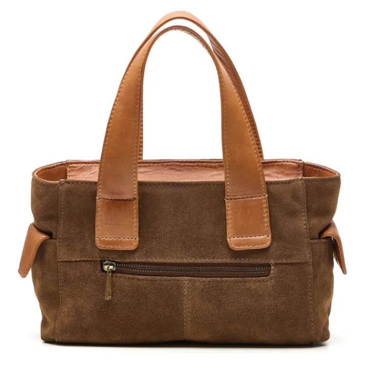 Schoudertassen|Handtassen>Chabo Suede Sophie cognac
