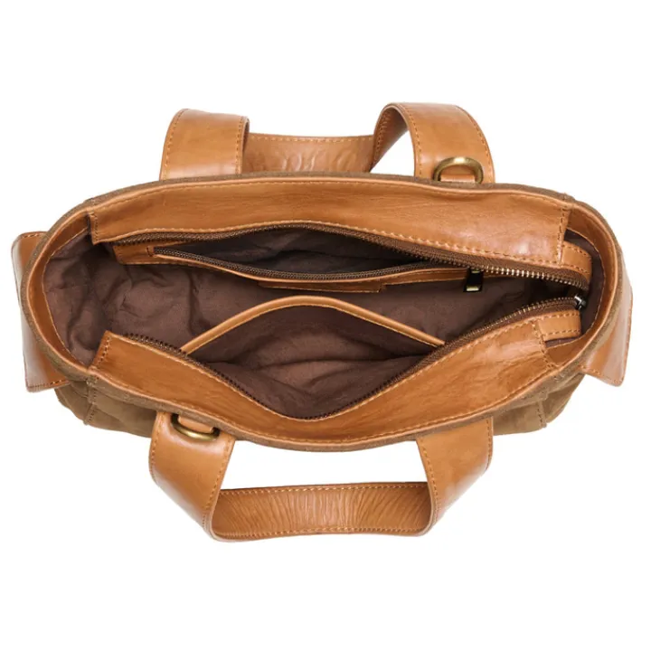 Schoudertassen|Handtassen>Chabo Suede Sophie cognac