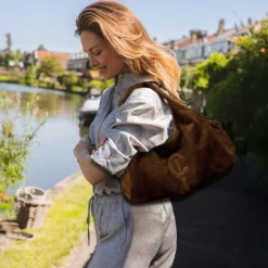 Schoudertassen|Fashion Tassen>Chabo Suede Sophie Mini Shopper cognac
