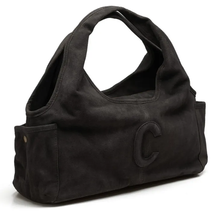 Schoudertassen|Fashion Tassen>Chabo Suede Sophie Mini Shopper black