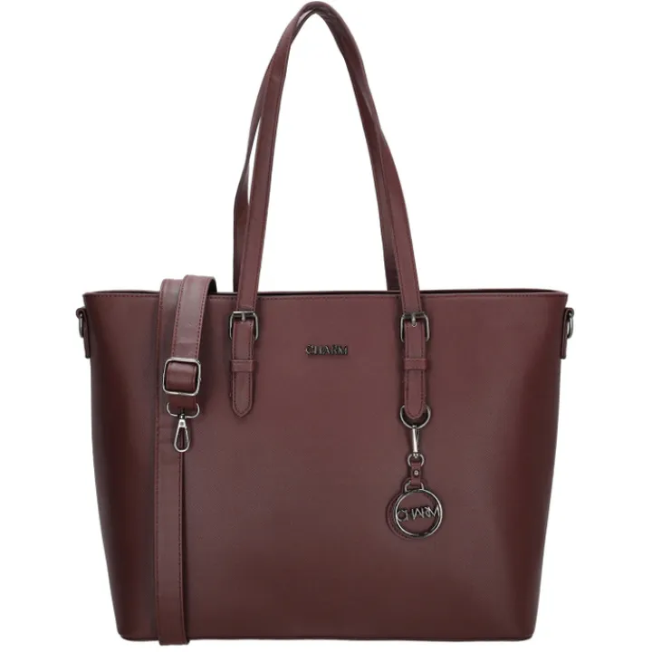 Dames Schooltassen|Schooltas Shoppers>Charm London Birmingham Shopper red